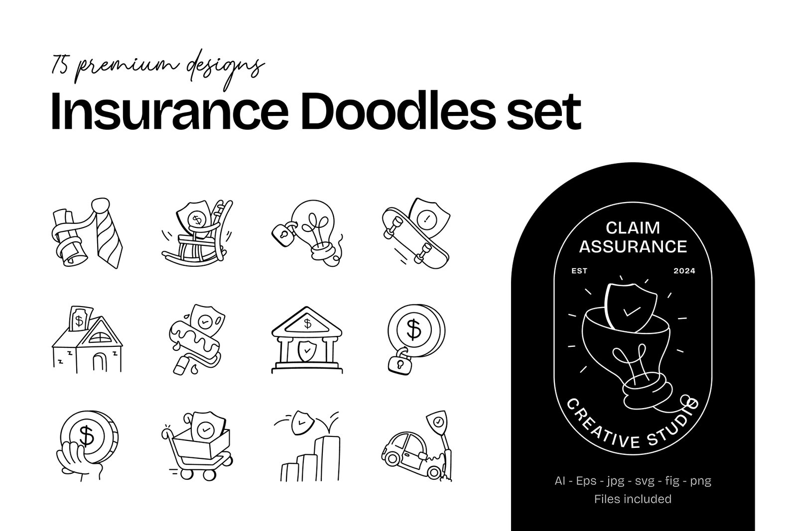 Insurance Doodles Icon Set