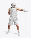 Man Wearing Full Boxing Kit Mockup