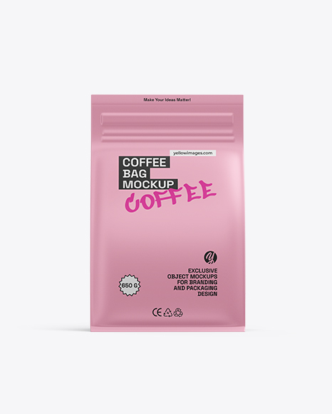 Coffee Bag Mockup – Front View - Premium PSD Mockups