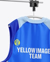 Training Sleeveless Jerseys Hanging in a Studio Mockup