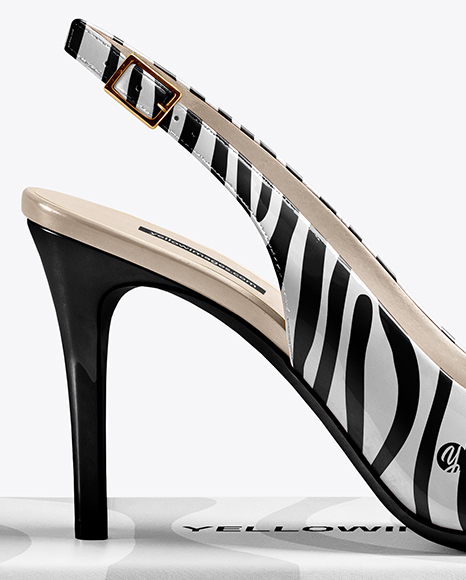 Glossy Slingback on Shoe Box Mockup