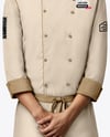 Asian Man Wearing Chef Uniform and Chef Hat Mockup