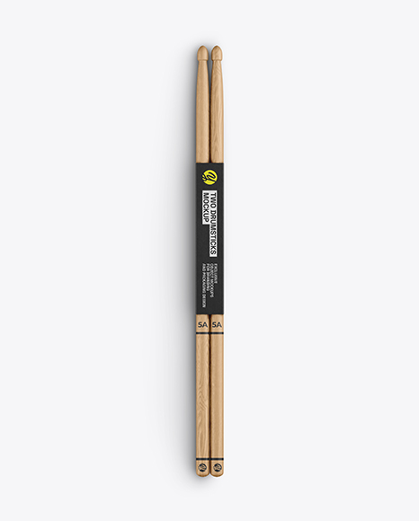 Matte Wooden Drumsticks Mockup