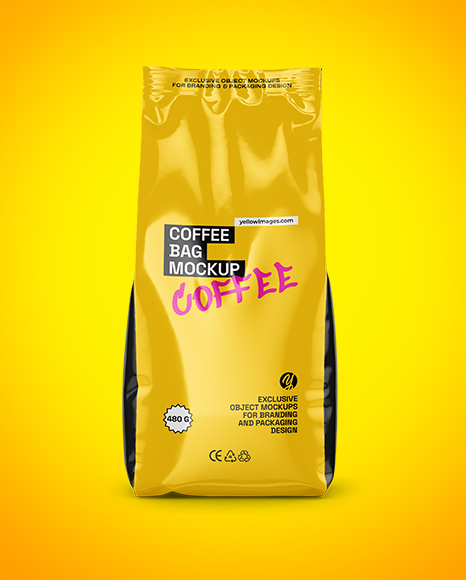 Glossy Coffee Bag Mockup