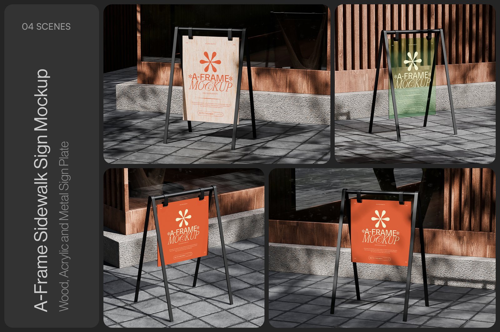 A-Frame Sidewalk Sign Mockup