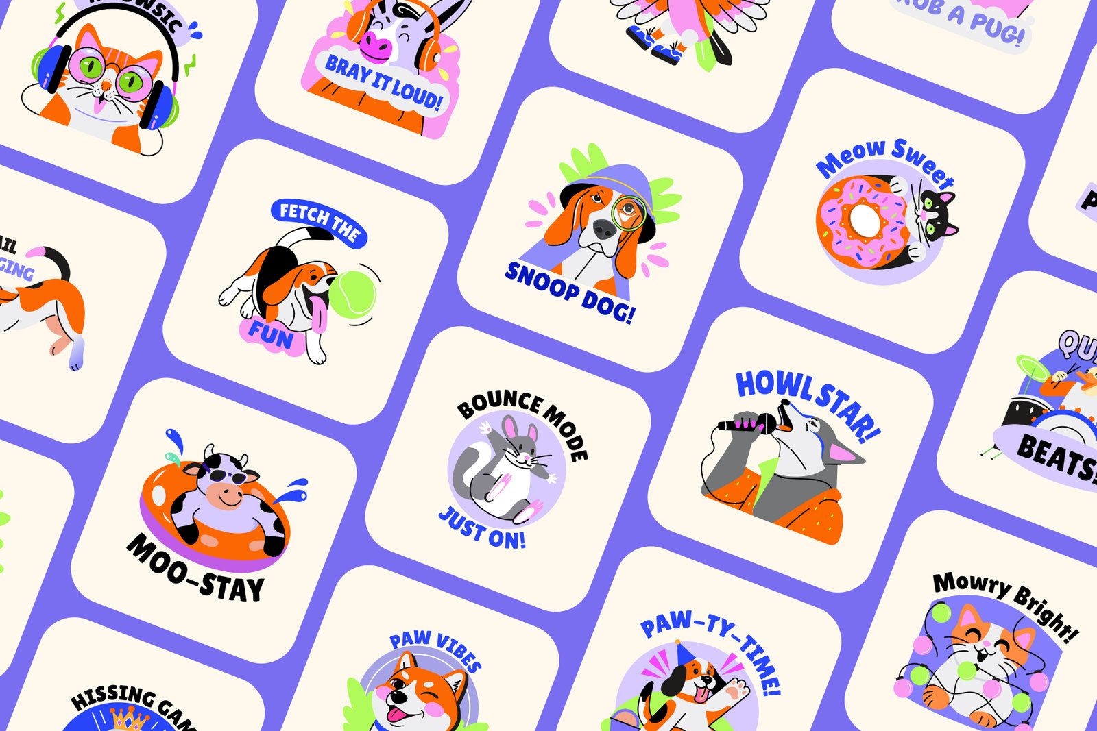 Pet and Animal Stickers Set