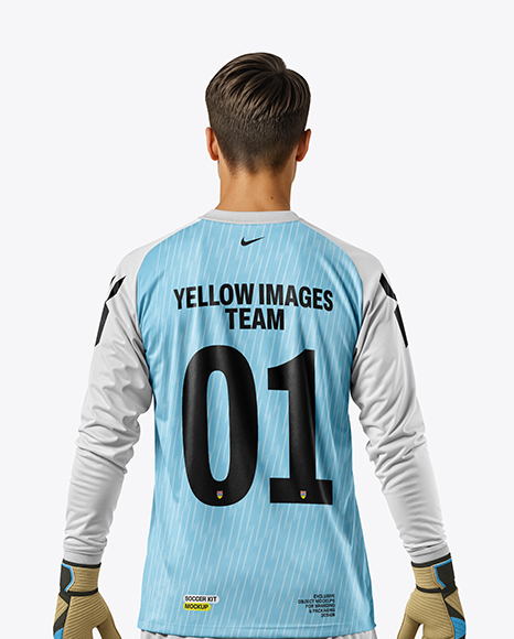Soccer Goalkeeper Wearing Long Sleeve Jersey and Shorts Mockup