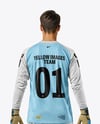 Soccer Goalkeeper Wearing Long Sleeve Jersey and Shorts Mockup