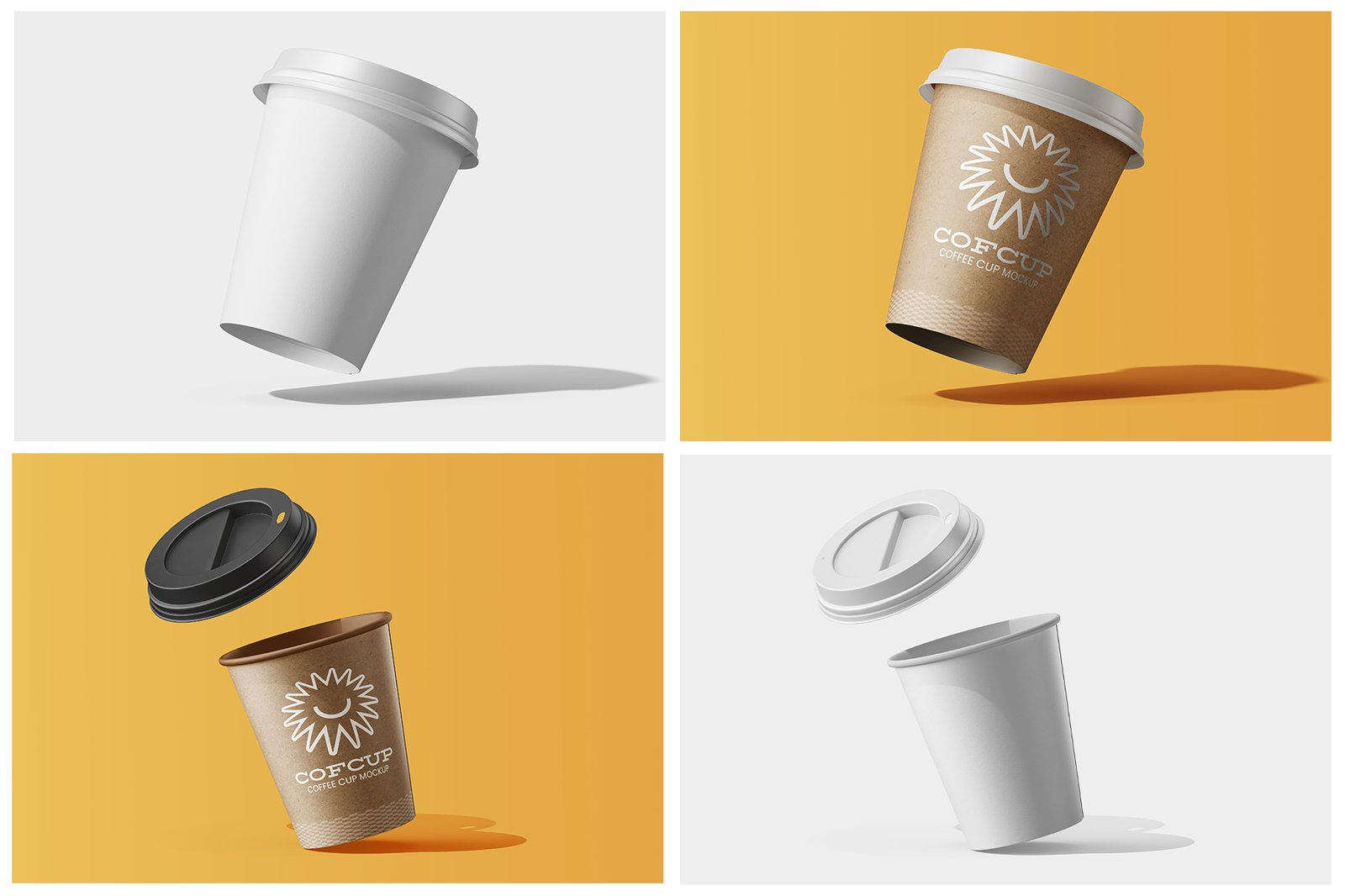 Paper Coffee Drink Cup PSD Mockup Template Set