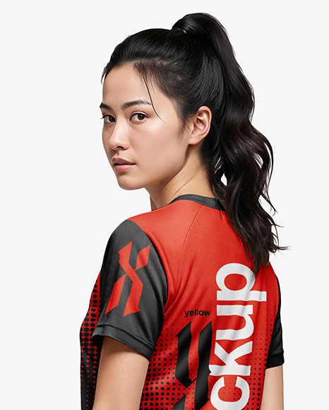Woman Wearing Table Tennis Uniform Mockup