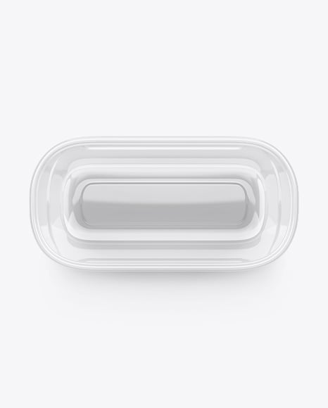 Clear Plastic Container in Paper Sleeve Mockup