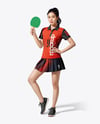 Asian Woman Wearing Table Tennis Uniform Mockup