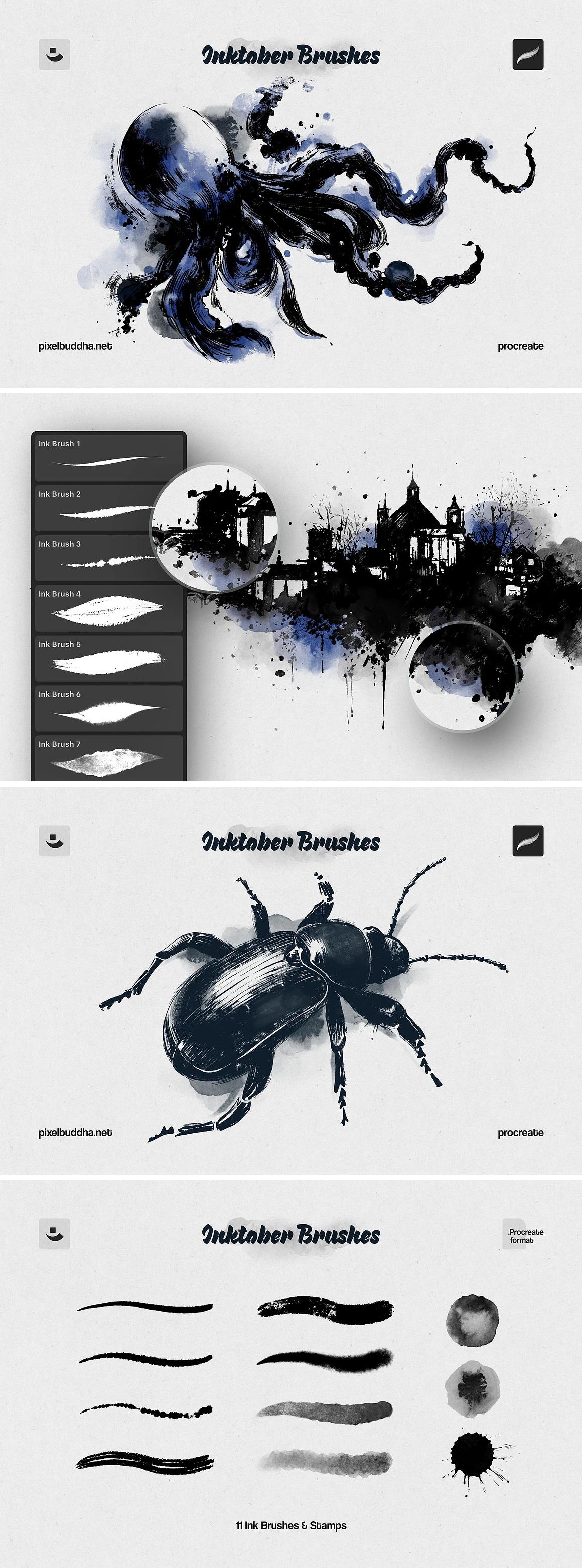 12-in-1 Procreate Brushes Bundle