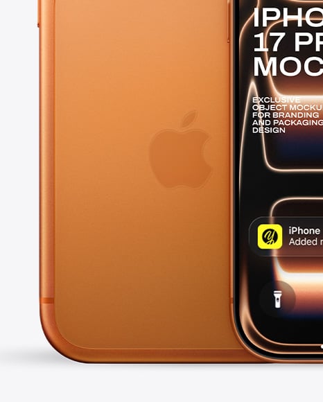 Two iPhone 17 Pro Max Cosmic Orange Mockup