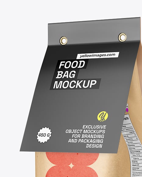 Kraft Package with Paper Label Mockup