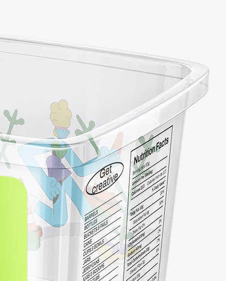 Clear Plastic Food Container Mockup
