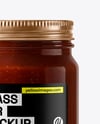 Glass Jar with Barbecue Sauce Mockup