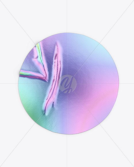 Iridescent Round Sticker Mockup
