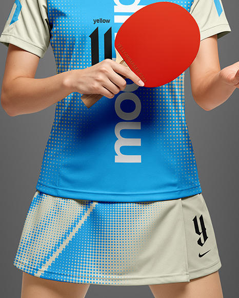 Woman Wearing Table Tennis Uniform Mockup