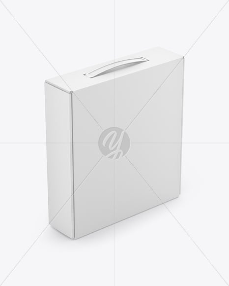 Paper Box with Plastic Handle Mockup