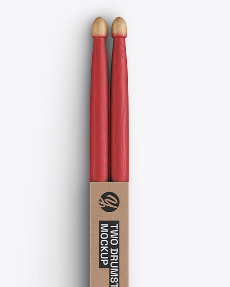 Matte Wooden Drumsticks Mockup