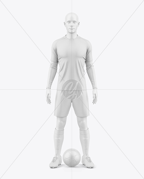 Soccer Full Kit w/ Mannequin Mockup - Front View
