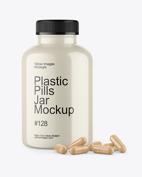 Plastic Pills Jar Mockup