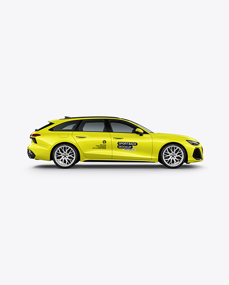 Sportback Car Mockup - Side View - Auto mockup