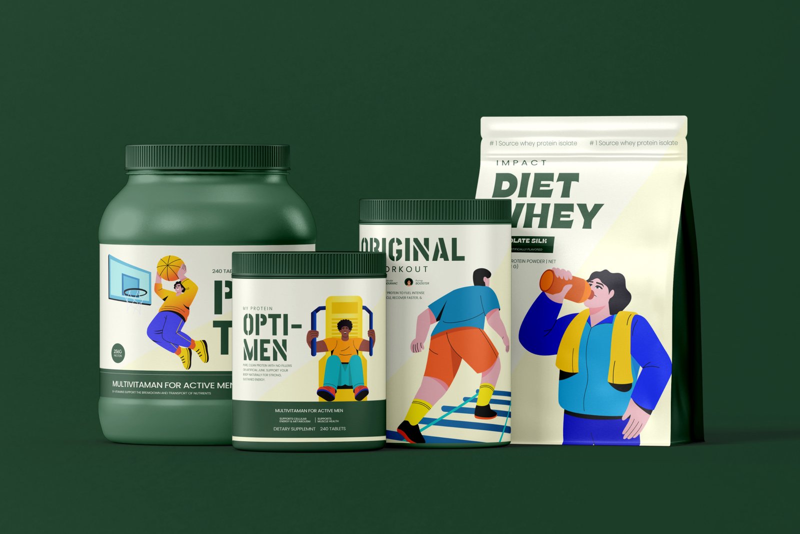 Fitness and Health Illustration Art Set