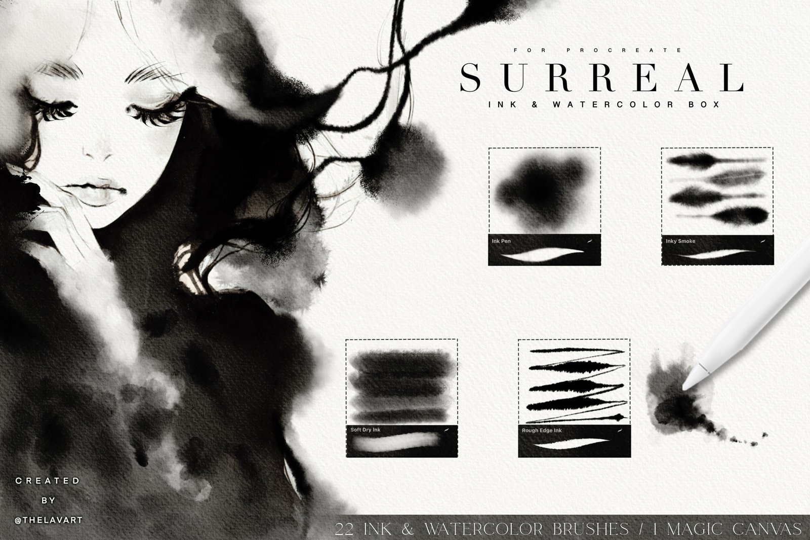 Surreal Ink &amp; Watercolor Kit for Procreate