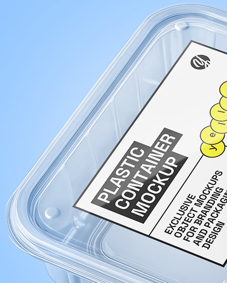 Empty Clear Plastic Food Container Mockup