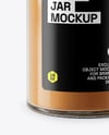 Clear Glass Jar with Cinnamon Powder Mockup