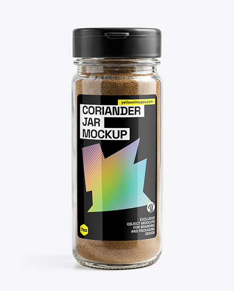 Glass Jar with Grounded Coriander Mockup