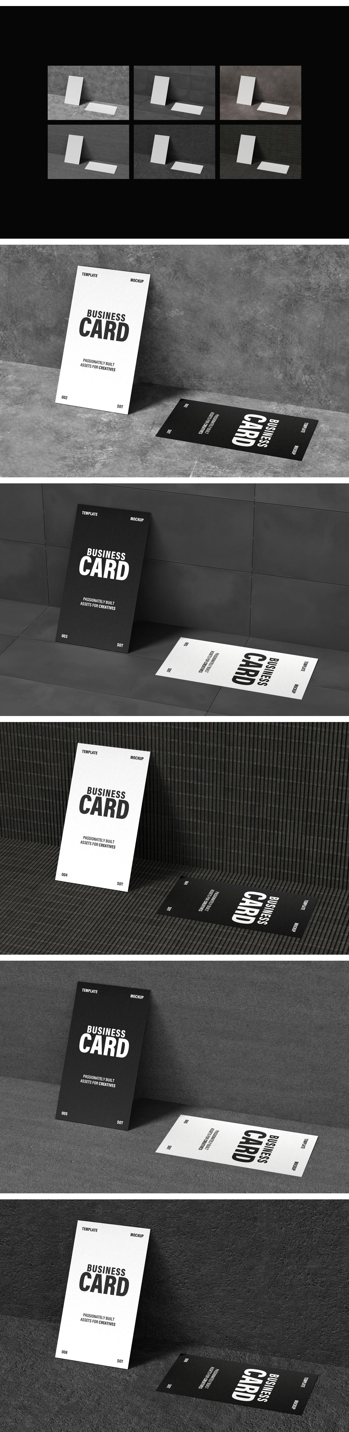 Double 90x50mm Business Card Mockup