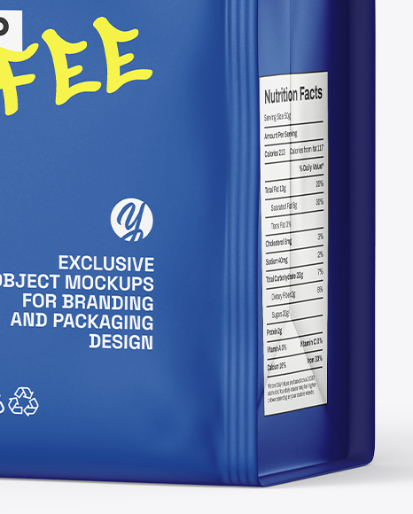 Coffee Bag Mockup – Half Side View