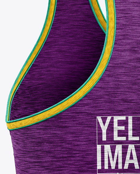 Women's Melange Tank Top Mockup - Back View