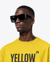 Black Man Wearing Oversize T-Shirt and Shorts Mockup