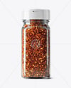 Square Glass Jar with Chili Pepper Flakes Mockup