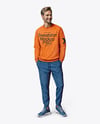 Man Wearing a Sweatshirt and Pants Mockup