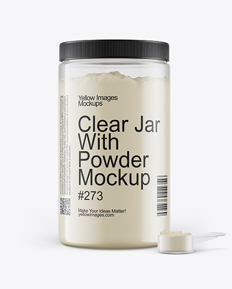 Clear Jar With Powder Mockup - Clear+Cosmetic+Jar+Mockup+in+Jar+Mockups+on+Yellow+Images+...