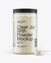 Clear Jar With Powder Mockup
