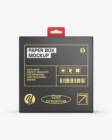 Glossy Paper Box w/ Hang Tab Mockup