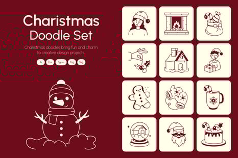 Christmas Drawing Illustration Set - Creative Store
