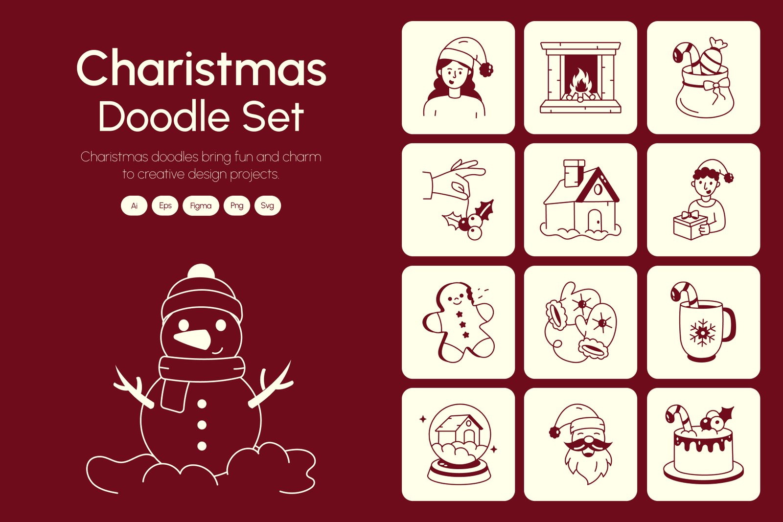 Christmas Drawing Illustration Set