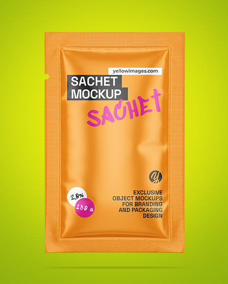 Glossy Sachet Mockup