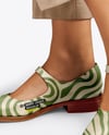 Pair of Mary Janes on Woman's Legs Mockup