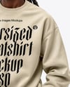 Black Man Wearing an Oversize Sweatshirt and Wide Jeans Mockup