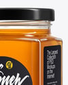 Square Glass Jar with Heather Honey Mockup