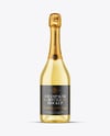 Clear Glass White Champagne Bottle Mockup