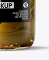 Glass Jar with Pickled Jalapenos Mockup